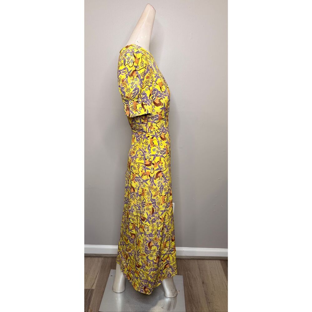 Saloni Bianca Dress In Citrus Jungle Monkey Print Size US 4 $625 - Picture 8 of 9